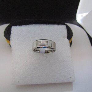 American Flag stainless steel ring - US size 9